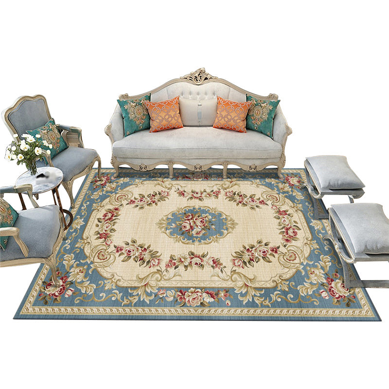 Europese woonkamer tapijt Medaillon Afdrukken Polyester Area Tapijt Anti-slip Easy Care Tapijt