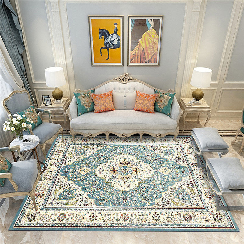 Europese woonkamer tapijt Medaillon Afdrukken Polyester Area Tapijt Anti-slip Easy Care Tapijt