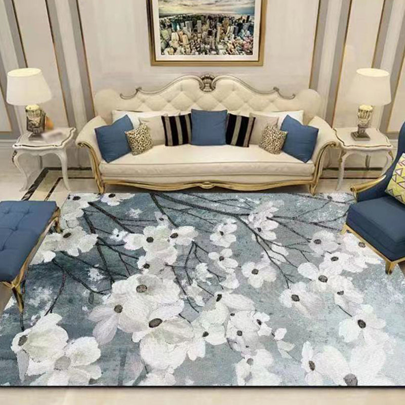 Modern bloemen Patroon Tapijten Polyester binnen Tapijt niet-slip achterste ruggebied Tapijt voor woonkamer