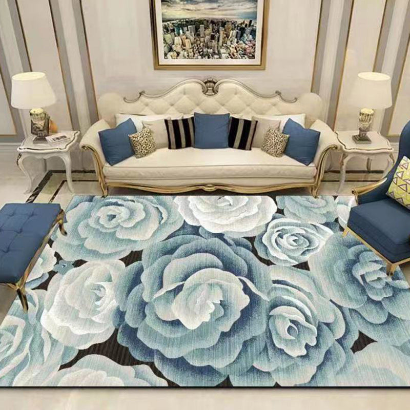 Modern bloemen Patroon Tapijten Polyester binnen Tapijt niet-slip achterste ruggebied Tapijt voor woonkamer