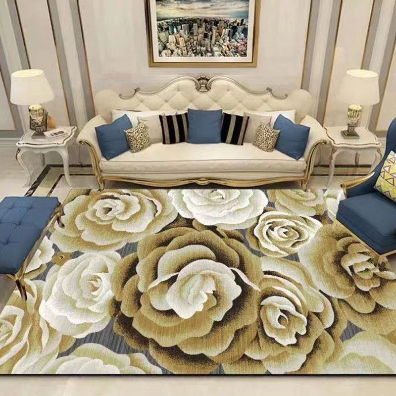 Modern bloemen Patroon Tapijten Polyester binnen Tapijt niet-slip achterste ruggebied Tapijt voor woonkamer