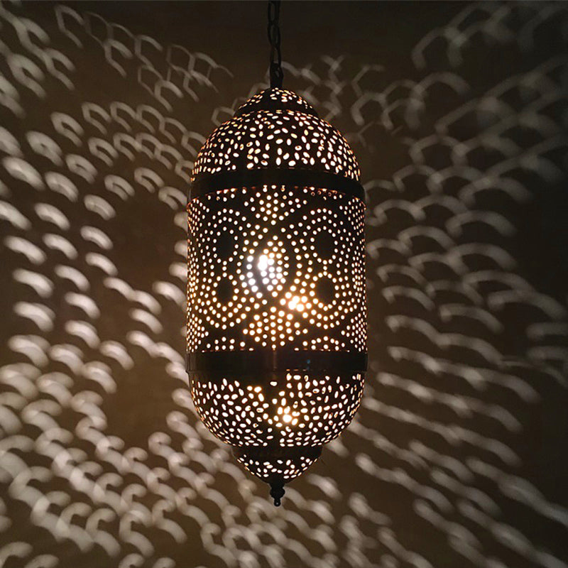 Lampada a sospensione in ottone metallico uovo/vaso/capsula Light Arab Arab Arab Arab Arab With Oval/Spot/Double Ring Pattern