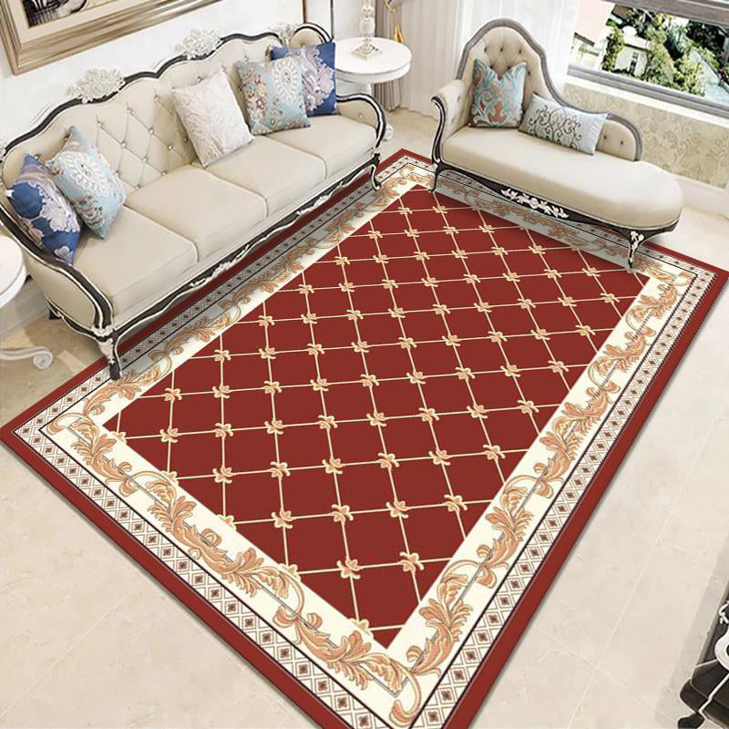 Stijlvolle Europese vloerkleed Bloemprint Polyester Gebied Tapijt Anti-slip Easy Care Tapijt voor Home Decor