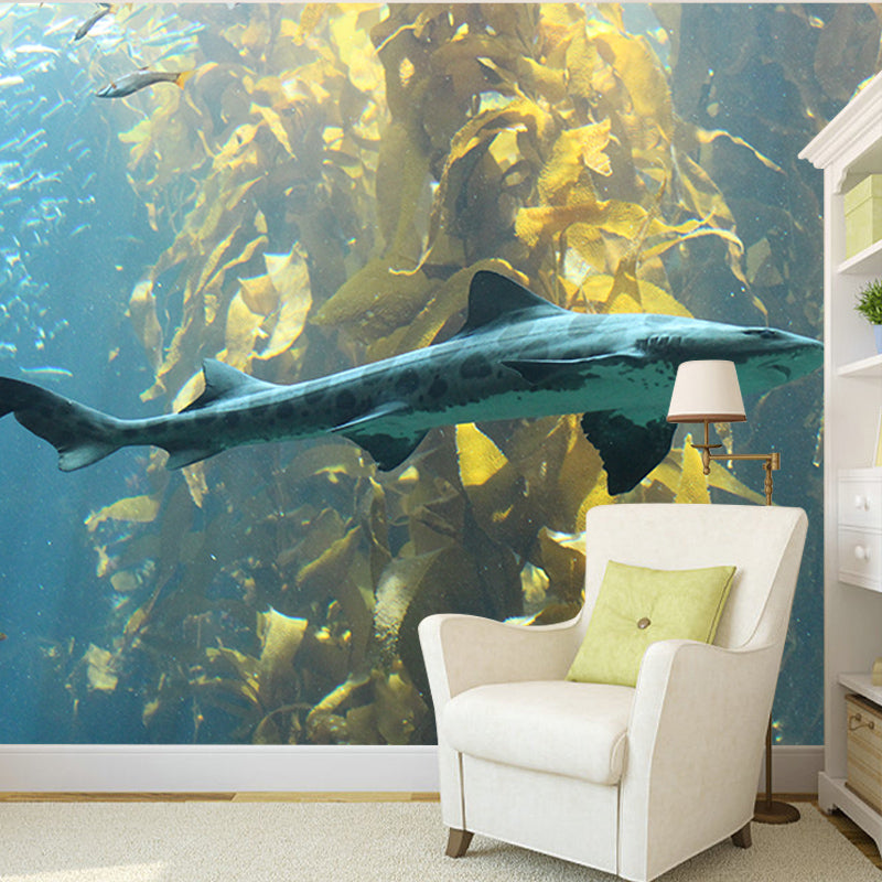 Customized Underwater Life Mural Wall Covering Mildew Resistant for Living Room