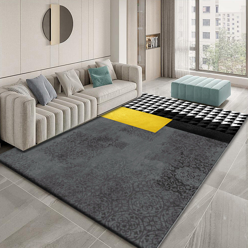 Minimalistische Houndstooth print tapijt polyester polyester binnen vloerkleed niet-slip rug tapijt voor woonkamer