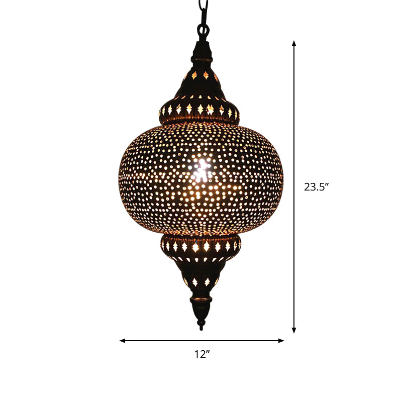 Mémoire en laiton et vase / capsule 1 tête de plafond arabe plafond avec motif ovale / spot / double anneau