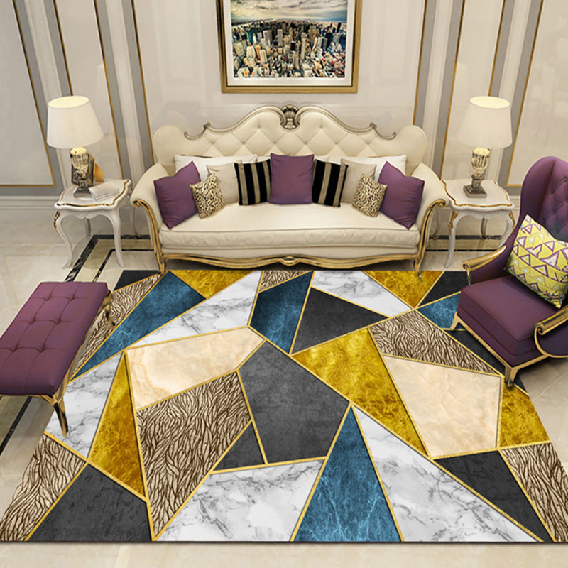 Modern Carpet Trendy Abstract Pattern Polyester Area Rug Stain Resistant Rug for Living Room