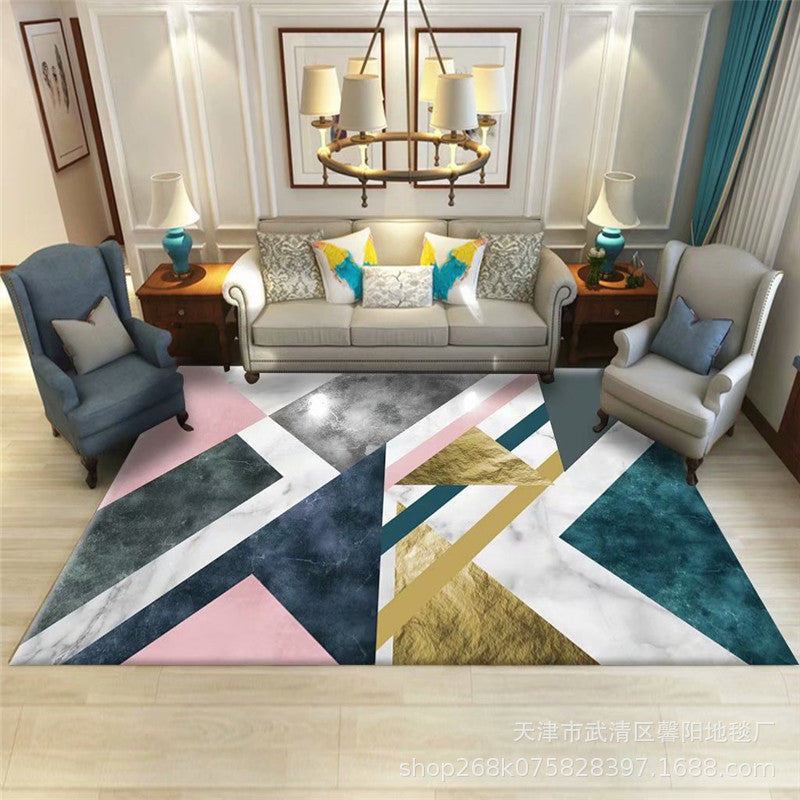 Modern Carpet Trendy Abstract Pattern Polyester Area Rug Stain Resistant Rug for Living Room