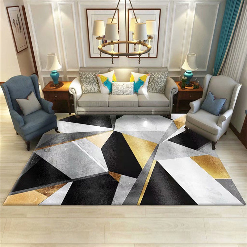 Modern Carpet Trendy Abstract Pattern Polyester Area Rug Stain Resistant Rug for Living Room