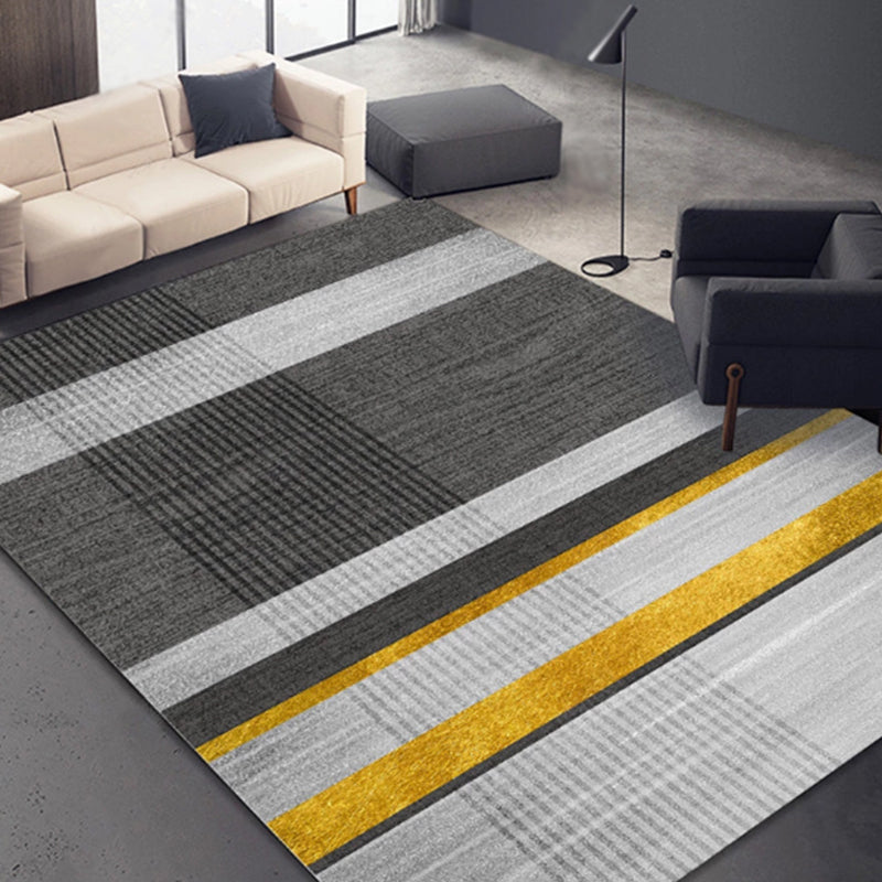 Atrovirens Modern Rug Polyester Color Block Rug Stain Resistant Rug for Living Room