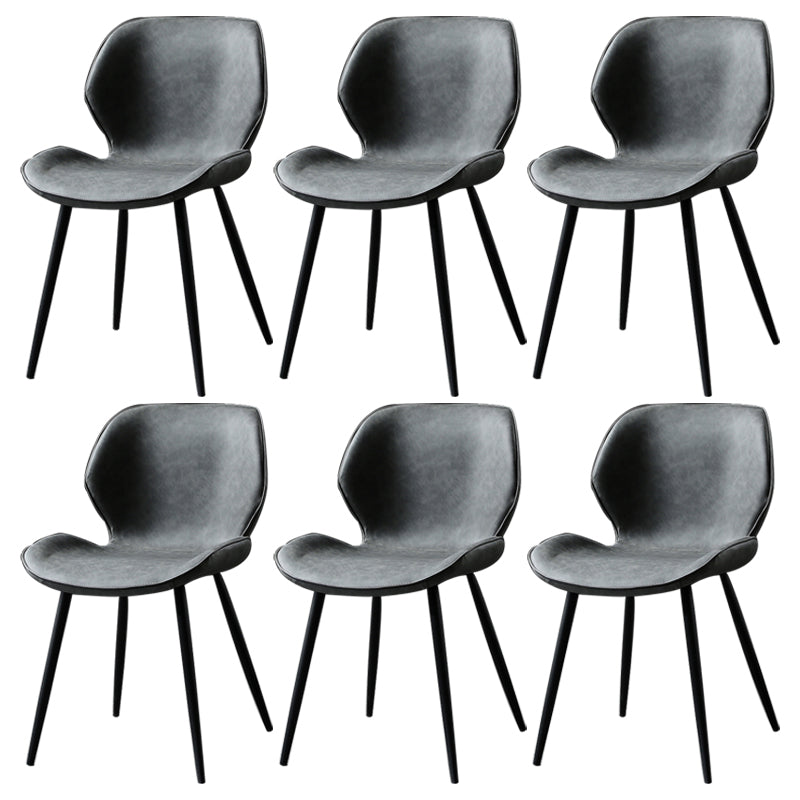 PU Leather Scandinavian Side Chair Wingback Matte Finish Dining Chair(Set of 4)