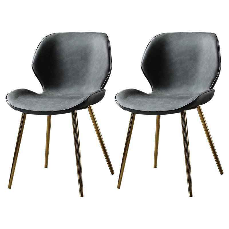 PU Leather Scandinavian Side Chair Wingback Matte Finish Dining Chair(Set of 4)