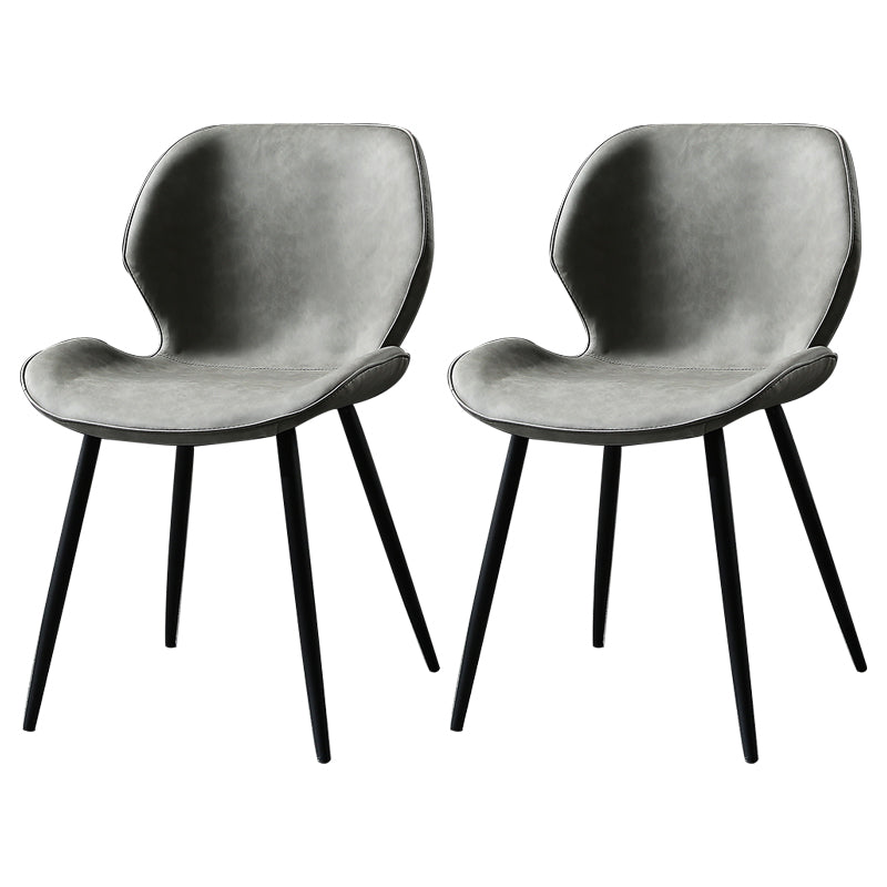 PU Leather Scandinavian Side Chair Wingback Matte Finish Dining Chair(Set of 4)