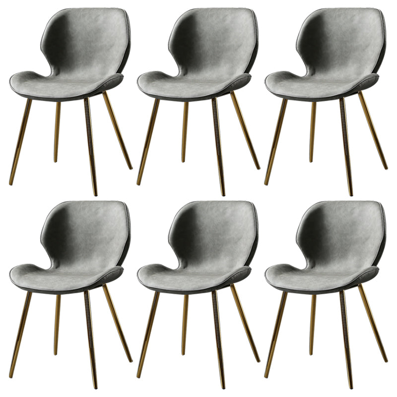 PU Leather Scandinavian Side Chair Wingback Matte Finish Dining Chair(Set of 4)