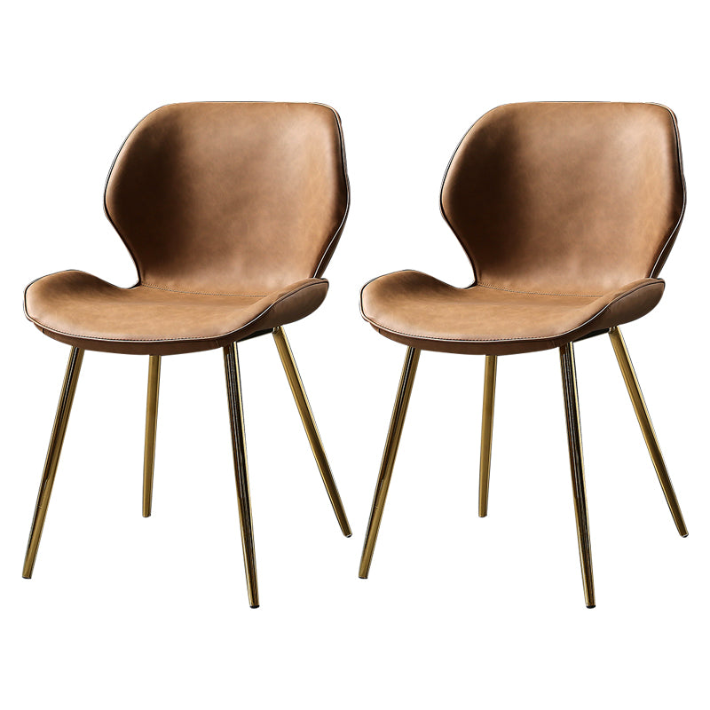 PU Leather Scandinavian Side Chair Wingback Matte Finish Dining Chair(Set of 4)