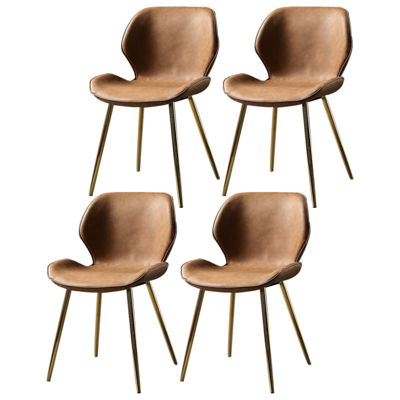 PU Leather Scandinavian Side Chair Wingback Matte Finish Dining Chair(Set of 4)