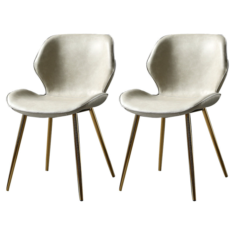 PU Leather Scandinavian Side Chair Wingback Matte Finish Dining Chair(Set of 4)