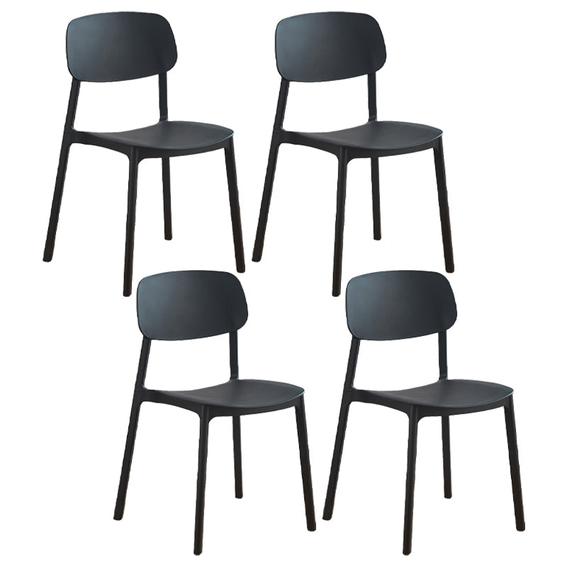 Sillas de comedor de plástico de estilo moderno, silla apilable de comedor con respaldo abierto para cocina (juego de 4)
