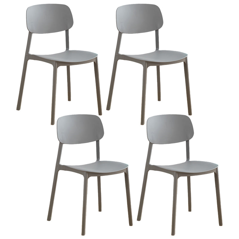 Sillas de comedor de plástico de estilo moderno, silla apilable de comedor con respaldo abierto para cocina (juego de 4)