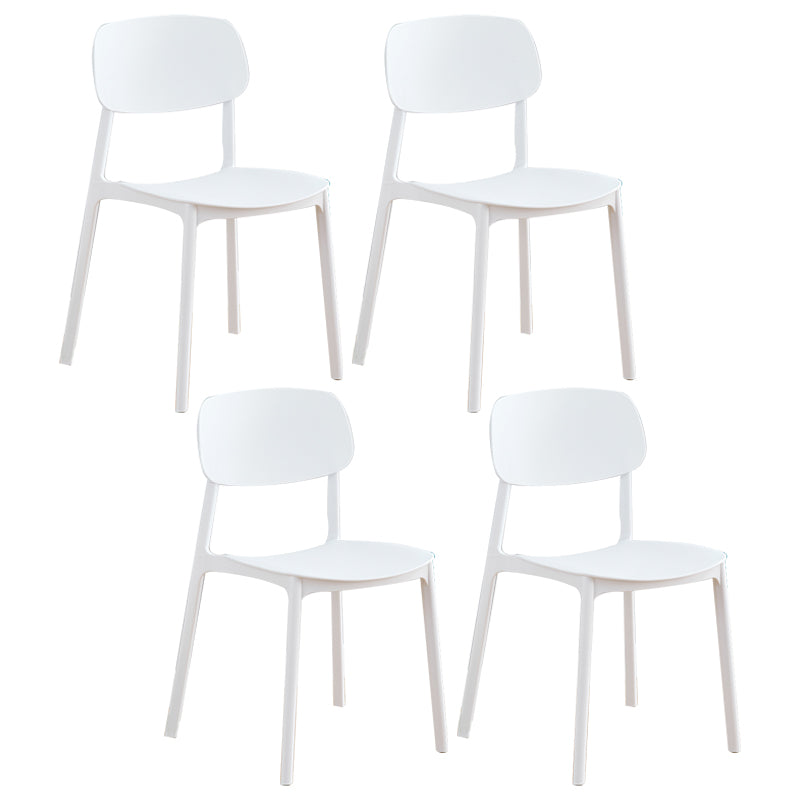 Chaises de salle à manger en plastique de style moderne, chaise empilable à dossier ouvert pour la cuisine (Ensemble de 4)