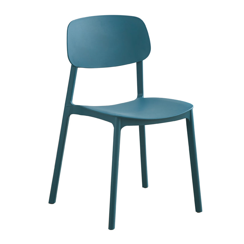Sillas de comedor de plástico de estilo moderno, silla apilable de comedor con respaldo abierto para cocina (juego de 4)