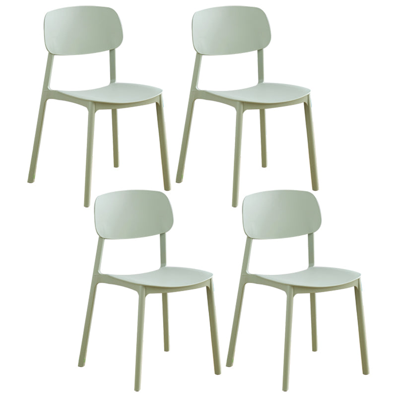 Sillas de comedor de plástico de estilo moderno, silla apilable de comedor con respaldo abierto para cocina (juego de 4)