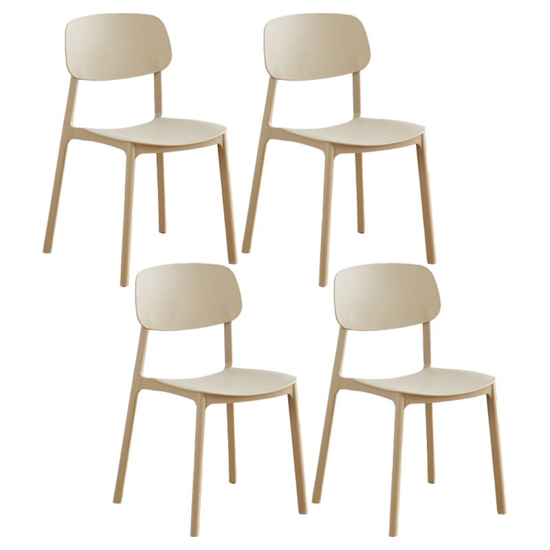 Sillas de comedor de plástico de estilo moderno, silla apilable de comedor con respaldo abierto para cocina (juego de 4)