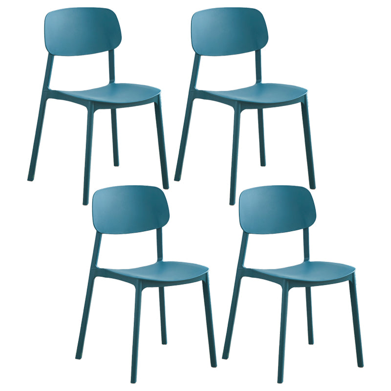 Sillas de comedor de plástico de estilo moderno, silla apilable de comedor con respaldo abierto para cocina (juego de 4)