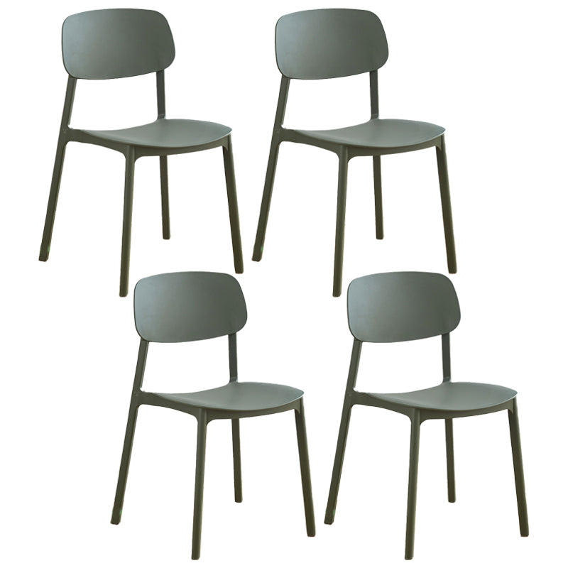 Sillas de comedor de plástico de estilo moderno, silla apilable de comedor con respaldo abierto para cocina (juego de 4)