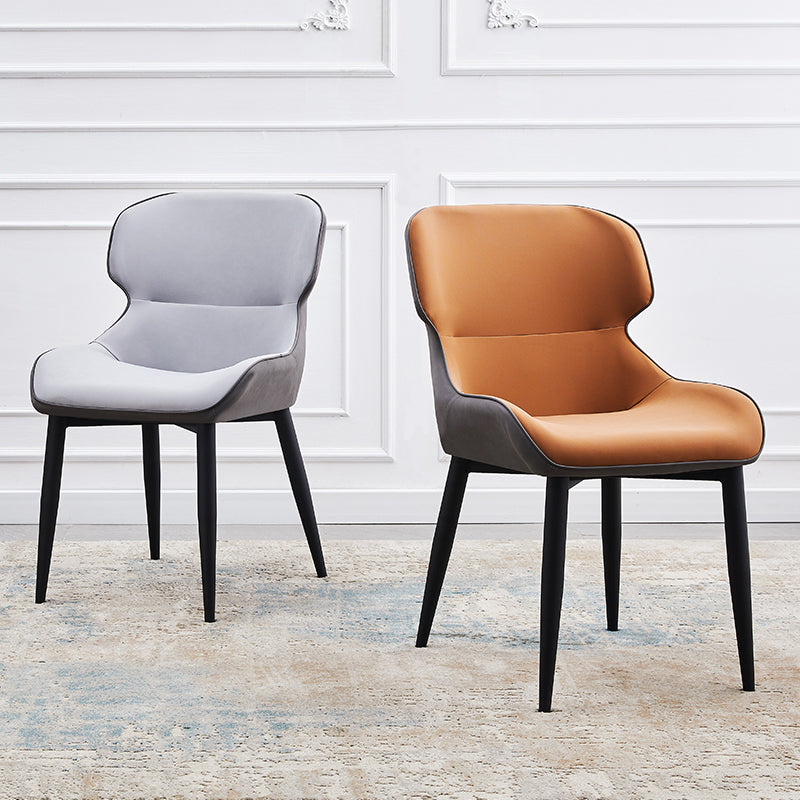 Contemporary Style Kitchen Metal Dining Chairs Dining Wingback Arm Side Chairs