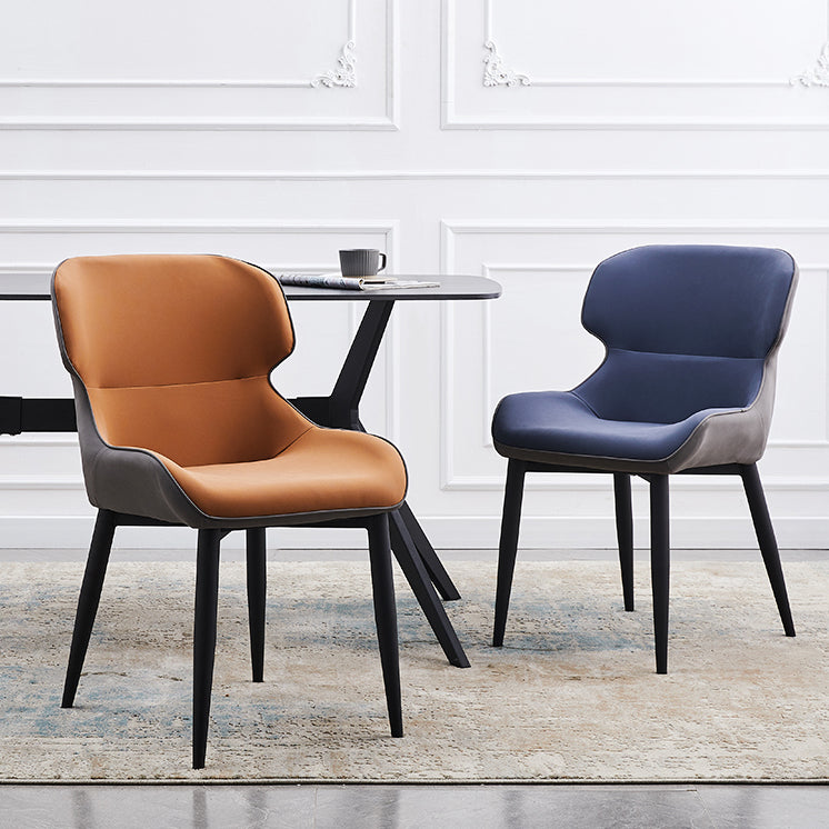 Contemporary Style Kitchen Metal Dining Chairs Dining Wingback Arm Side Chairs