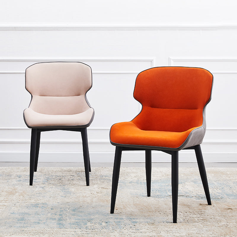 Contemporary Style Kitchen Metal Dining Chairs Dining Wingback Arm Side Chairs