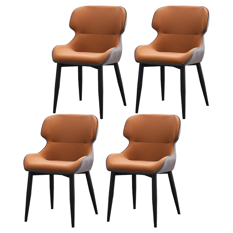 Contemporary Style Kitchen Metal Dining Chairs Dining Wingback Arm Side Chairs