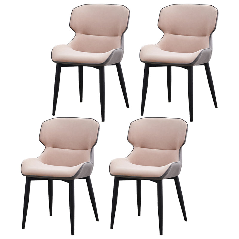 Contemporary Style Kitchen Metal Dining Chairs Dining Wingback Arm Side Chairs