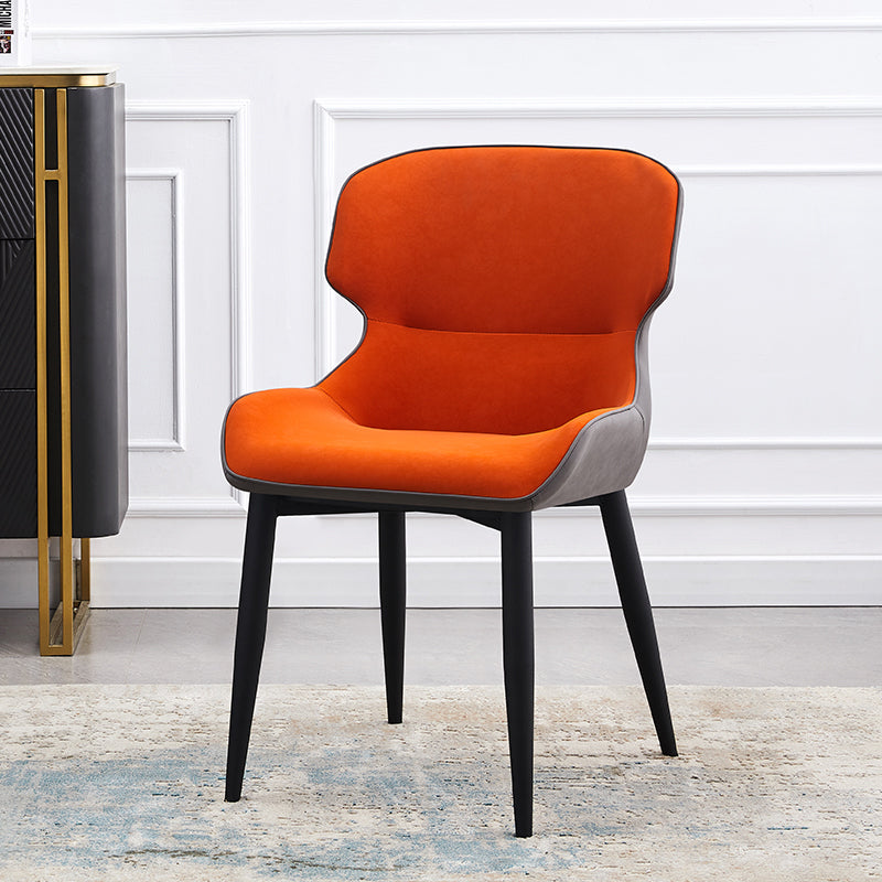Contemporary Style Kitchen Metal Dining Chairs Dining Wingback Arm Side Chairs