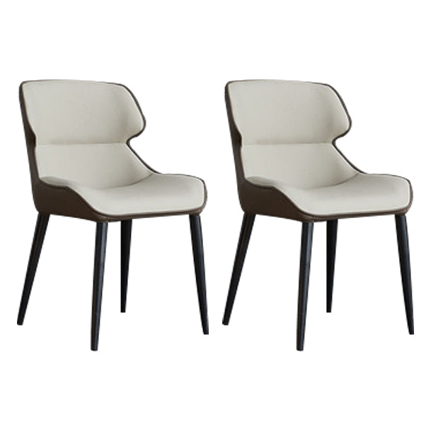 Chaise de salle à manger en métal de style contemporain, chaises d'appoint sans accoudoirs à oreilles (Ensemble de 2)