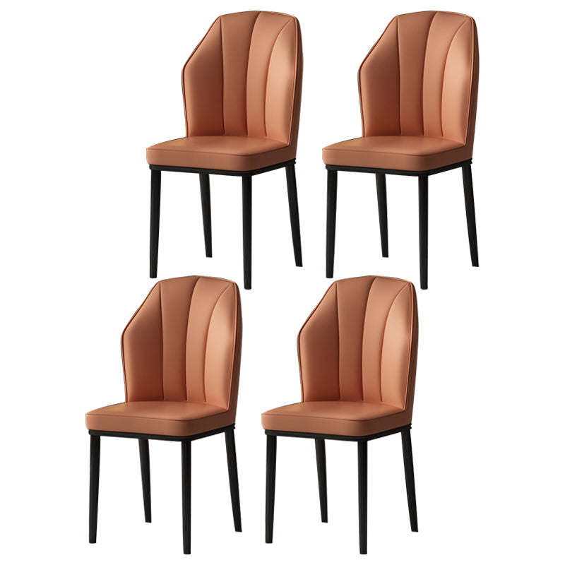 Chaise d'appoint scandinave pour salle à manger rembourrée en métal à oreilles (Ensemble de 4)