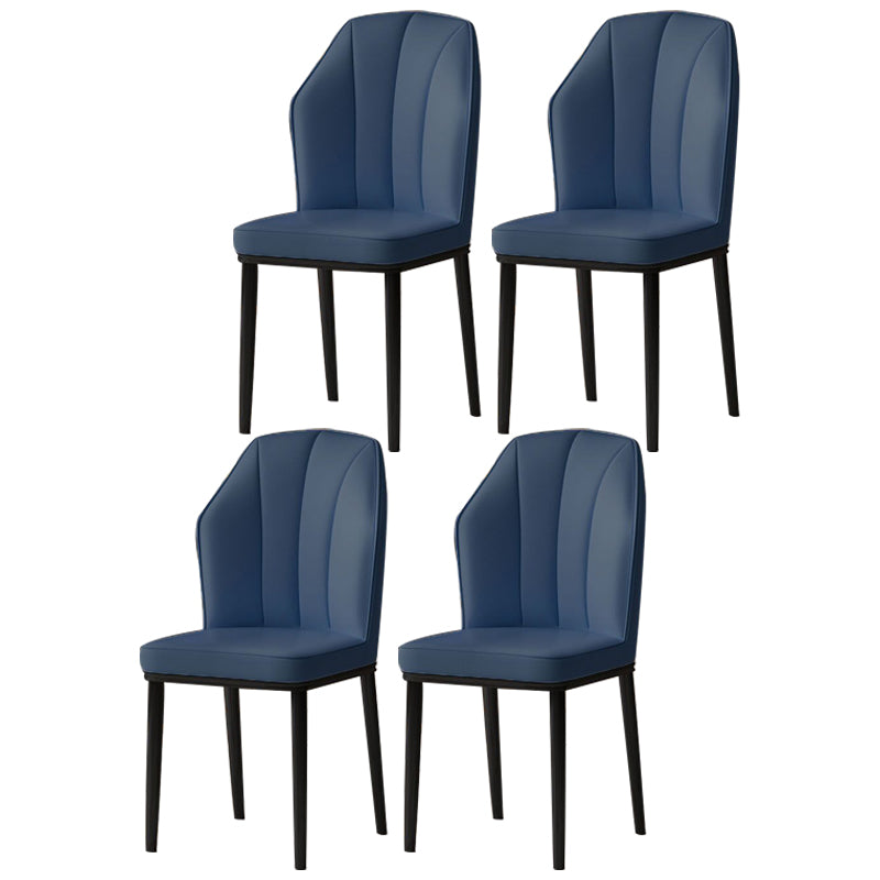 Chaise d'appoint scandinave pour salle à manger rembourrée en métal à oreilles (Ensemble de 4)