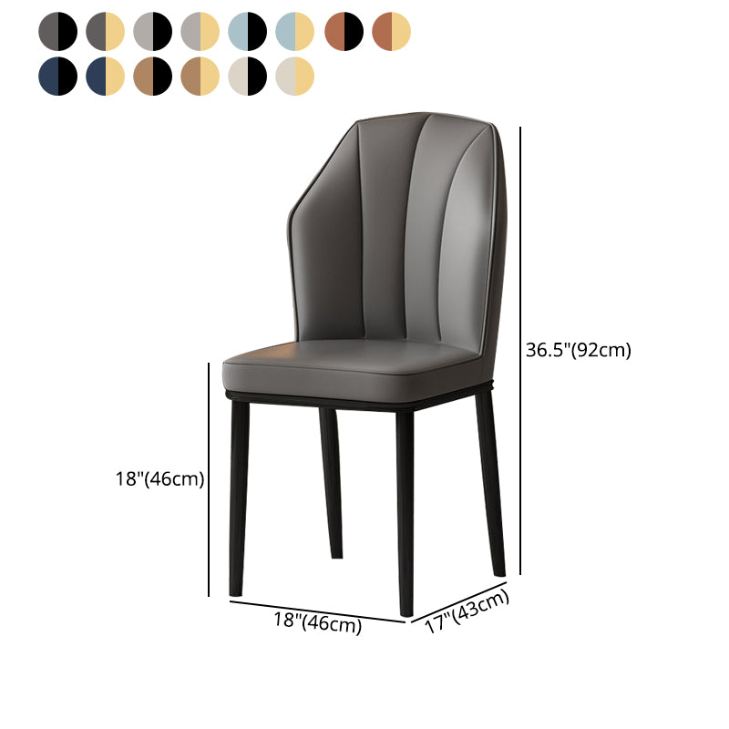 Silla auxiliar escandinava para el hogar, silla de comedor tapizada de metal con respaldo de orejas (juego de 4)