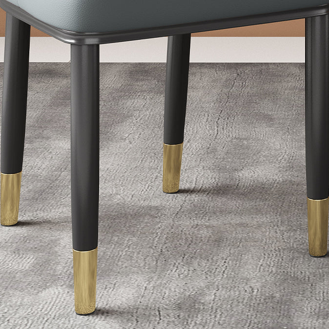 Chaise d'appoint scandinave avec dossier solide et chaise de salle à manger rembourrée en métal (Ensemble de 2)
