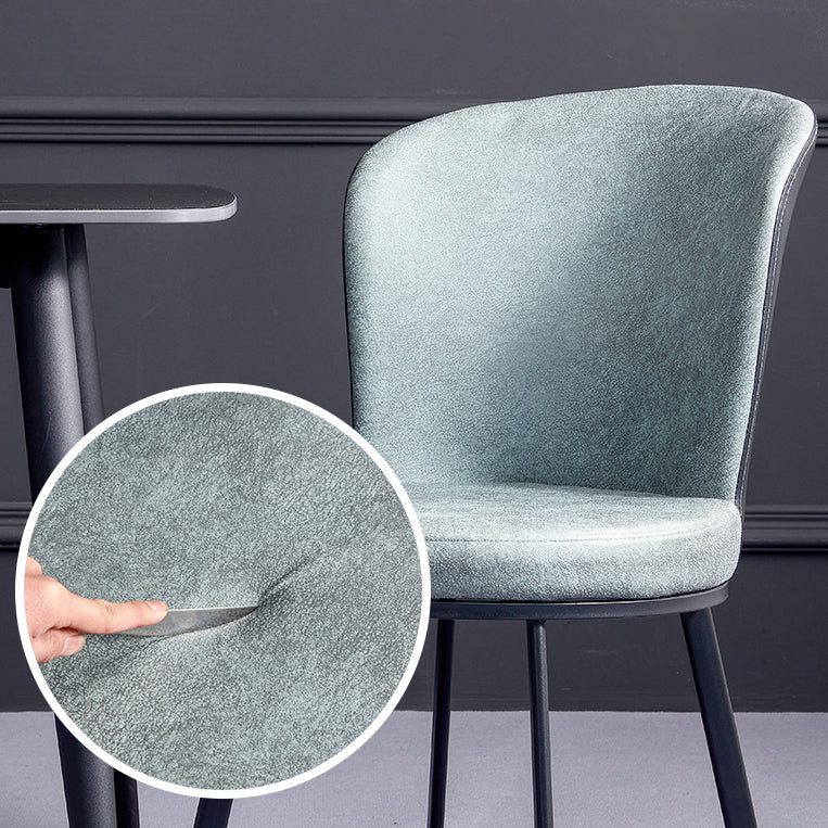 Silla de comedor contemporánea de metal, silla lateral sin brazos para comedor con respaldo lateral