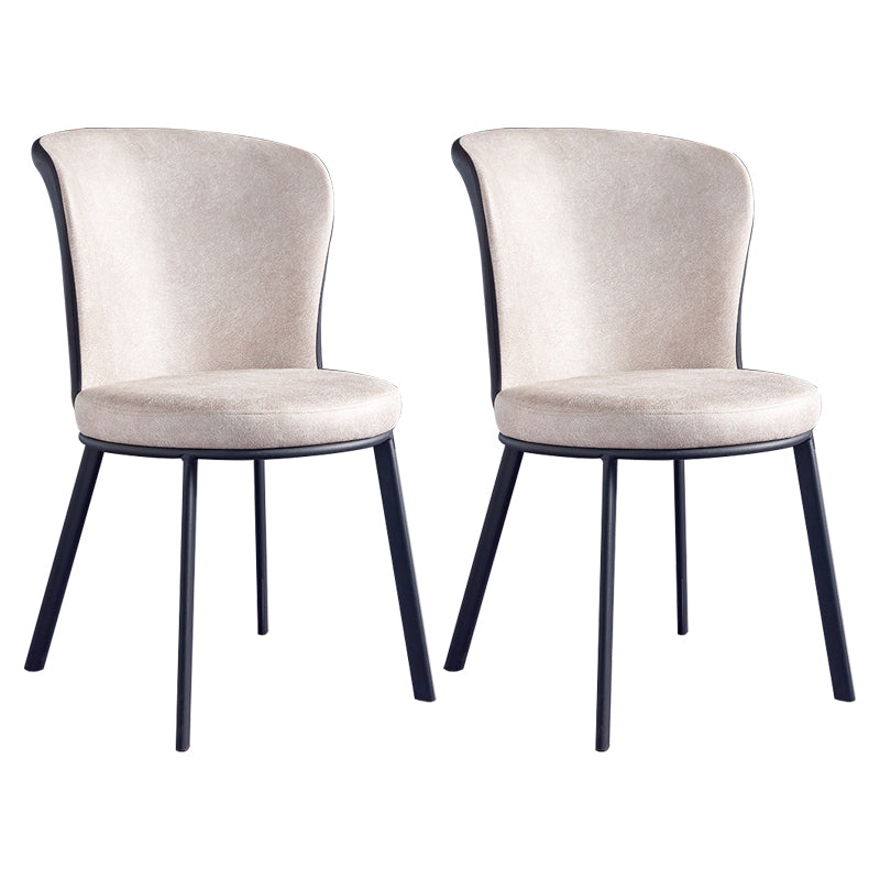 Silla de comedor contemporánea de metal, silla lateral sin brazos para comedor con respaldo lateral