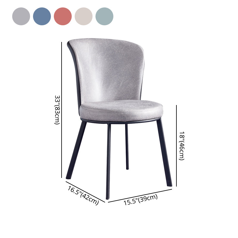 Silla de comedor contemporánea de metal, silla lateral sin brazos para comedor con respaldo lateral
