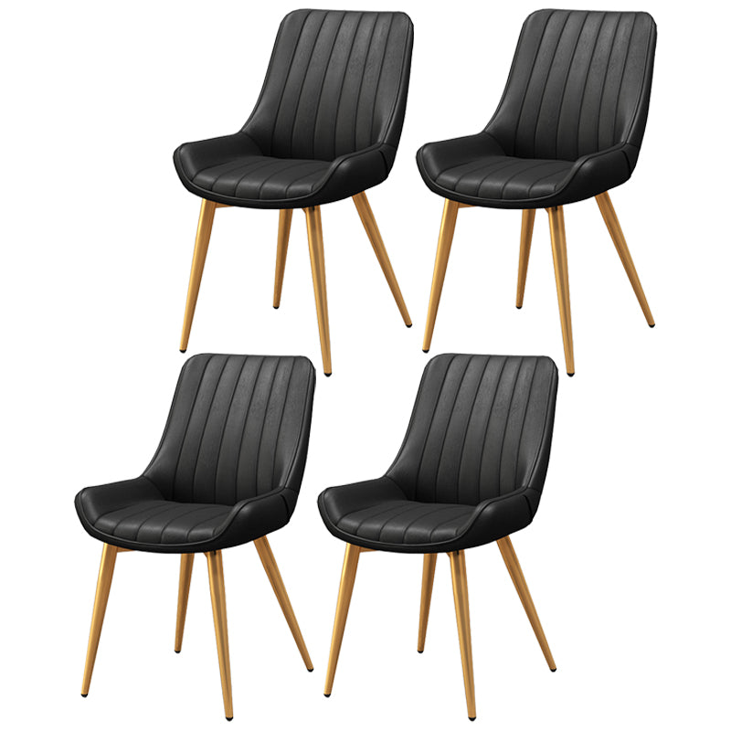 Chaises de salle à manger sans bras rembourrées de style moderne, chaises latérales à dossier solide pour usage domestique