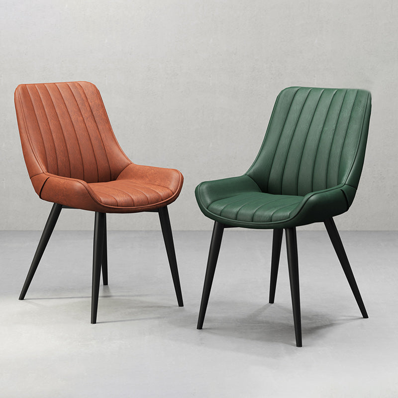 Chaises de salle à manger sans bras rembourrées de style moderne, chaises latérales à dossier solide pour usage domestique