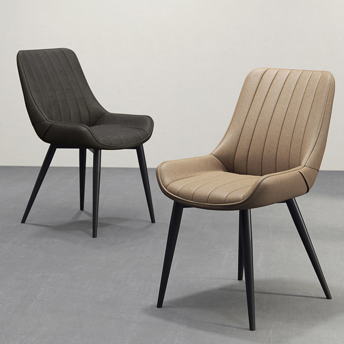 Chaises de salle à manger sans bras rembourrées de style moderne, chaises latérales à dossier solide pour usage domestique