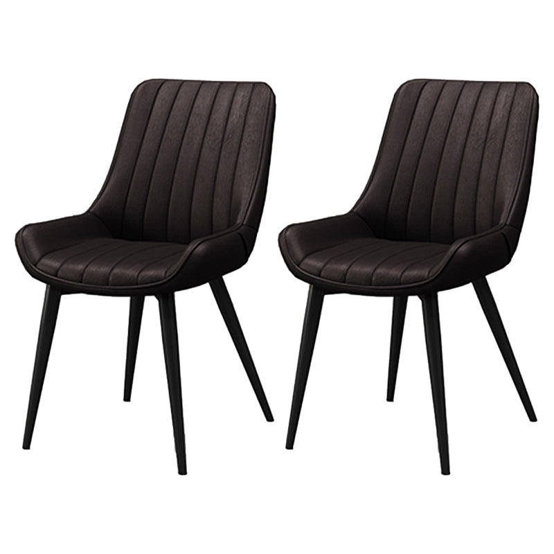 Chaises de salle à manger sans bras rembourrées de style moderne, chaises latérales à dossier solide pour usage domestique