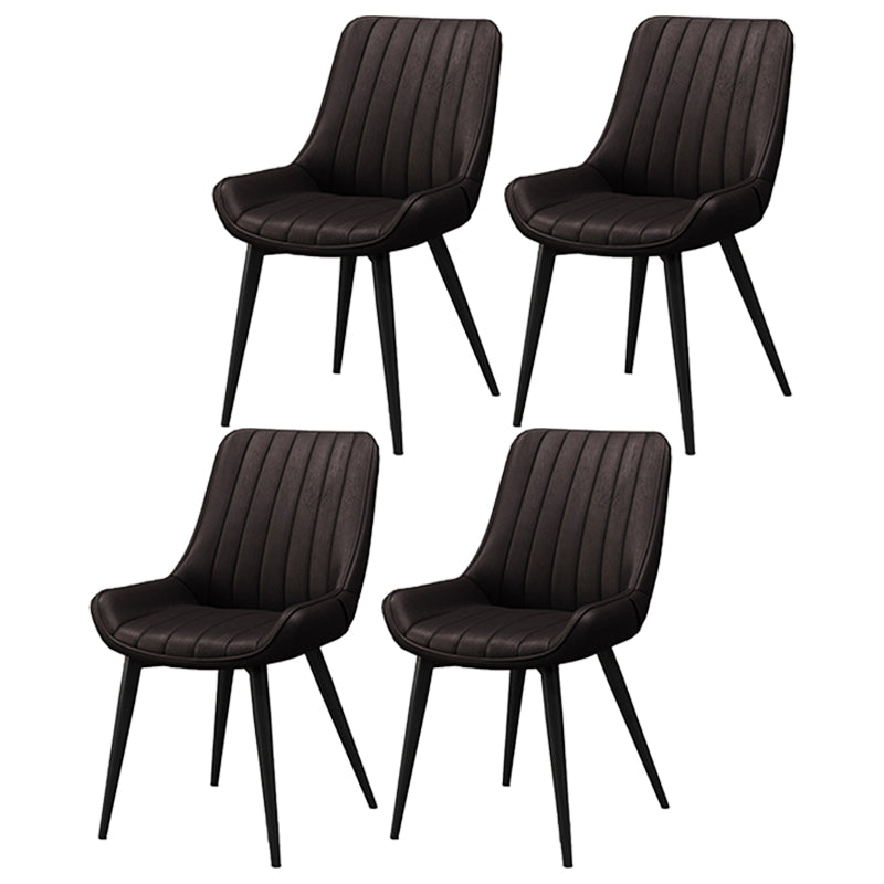Chaises de salle à manger sans bras rembourrées de style moderne, chaises latérales à dossier solide pour usage domestique