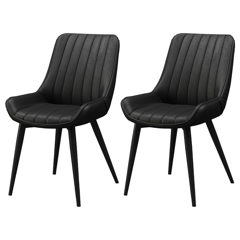 Chaises de salle à manger sans bras rembourrées de style moderne, chaises latérales à dossier solide pour usage domestique