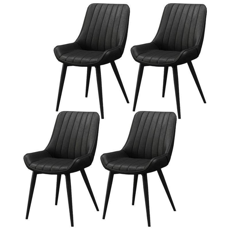 Chaises de salle à manger sans bras rembourrées de style moderne, chaises latérales à dossier solide pour usage domestique